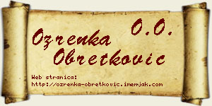 Ozrenka Obretković vizit kartica